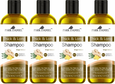 PARK DANIEL Thick & Long Hair Shampoo with Ginger Extract Boost Hair Length Pack 4 of 100ML(400 ml)