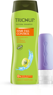 TRICHUP Hair Fall Control Shampoo 400 ml- With Travel Refill Container Bottle (Purple)(400 ml)