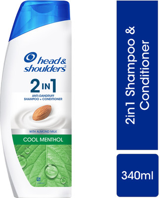 HEAD & SHOULDERS 2-in-1 Cool Menthol Anti Dandruff Shampoo + Conditioner With Almond Milk(340 ml)