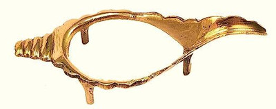 Das Departmental Store 10 Cm Bronze Shankh Stand Decorative, Sacred, Blowing Shankh(Brown)