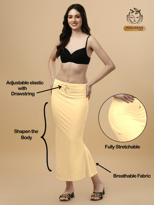 keshav piya fab Fishcut Saree Shapewear Biege Lycra Bland Petticoat Lycra Blend Petticoat(M)