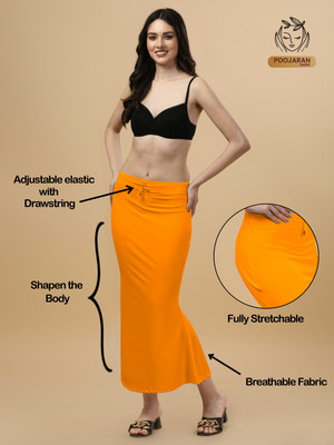 Shayonam and Shayonam Fishcut Saree Shapewear Mustard Lycra Bland Petticoat Lycra Blend Petticoat(S)