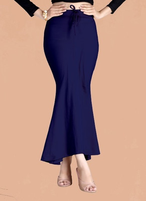 SCUBE DESIGNS Fishcut Saree Shapewear Navy Blue (XL) Lycra Blend Petticoat(XL)
