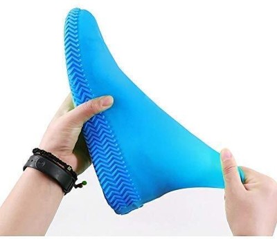 KDG TREADS SHOE COVER-13 Silicone BLUE Boots Shoe Cover(L Pack of 1)