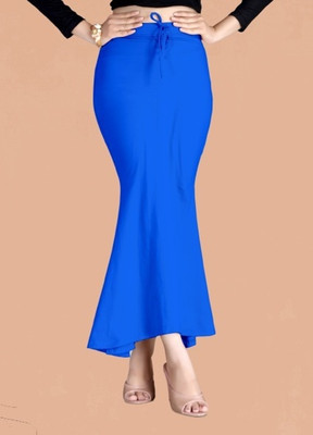 SCUBE DESIGNS Fishcut Saree Shapewear Blue (S) Lycra Blend Petticoat(S)