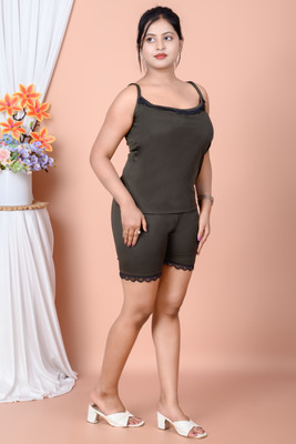 BEAUTY ETERPRISE Women Solid Grey Night Suit Set