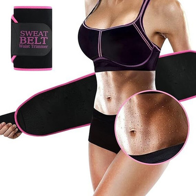 KINGFINITY Neoprene Sweat Band Waist Trimmer Belt Stomach Wrap for Workout Supporter(Pink)