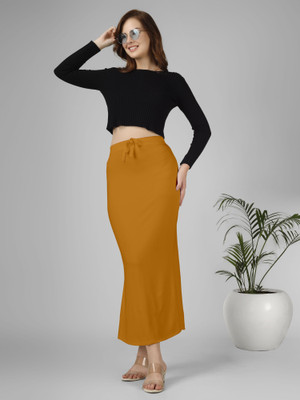 NEXSUS APPARELS MUSTARD Lycra Blend Petticoat(M)