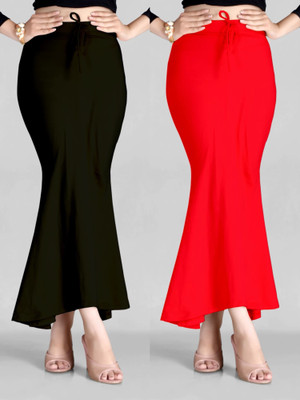 DRESQUE STORE Fishcut Saree shapewear Combo Red & Black Lycra Blend Petticoat(XXL)