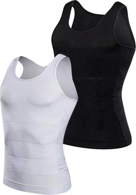 speginic Combo Tummy Tucker Vest Slimming Body Shaper Abs Abdomen Slim N Lift White,Black Men Shapewear