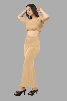 keshav piya fab AC.B._Fish_Cream_L_Saree Shapewear shapewear petticoat For Women Lycra Blend Petticoat(L)
