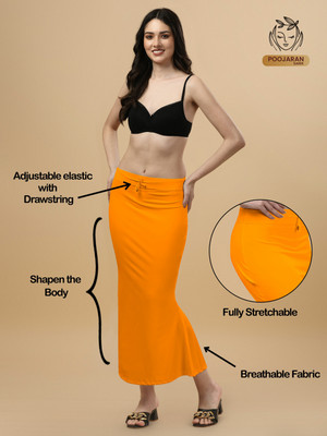KEYU FASHION Fishcut Saree Shapewear Mustard Lycra Bland Petticoat Lycra Blend Petticoat(S)