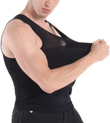 Olsic Premium Compression Tank Top Slimming Body Shaper Vest Tummy Control Undershirt Men Shapewear