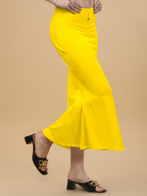 keshav piya fab Fishcut Saree Shapewear Yellow Lycra Bland Petticoat Lycra Blend Petticoat(L)