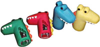 AAHANSHOPPE DINOSAUR ERASER SHARPNER 4 PCS PACK PENCIL SHARPNER Sharpener(Multicolor)