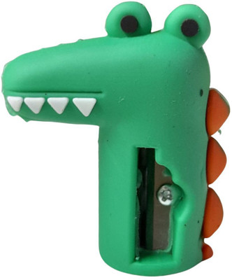 R H lifestyle CROCODILE Animal Shaped Pencil Eraser with Attached Sharpener 2 in 1 PACK OF 1PC SINGLE PENCIL TUBE Sharpeners(Set of 1, Multicolor)