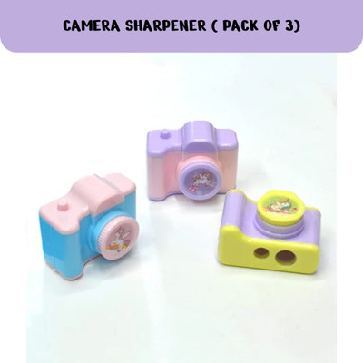 Extraposh NEW CUTE CAMERA SHARPNERS PACK OF 3 Sharpeners(Set of 3, Multicolor)