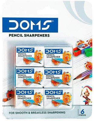 DOMS Regular Pencil Sharpeners(Set of 6, Multicolor)