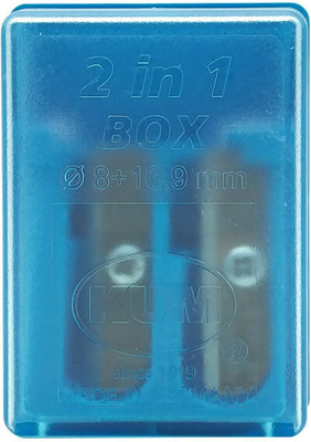 Kum K2 Pop 2-in-1 Double Holes Rectangular Pencil Sharpener - 3033521 . Sharpeners(Set of 1, Blue)