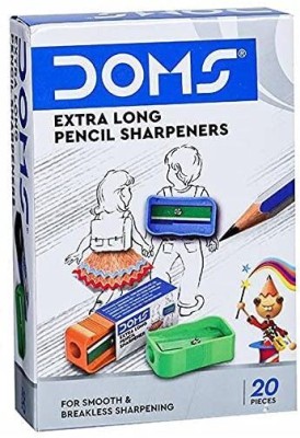 DOMS EXTRA LONG Scientifically Angled Blade with Anti-Rust Coating. Sharpeners(Set of 20, Multicolor)