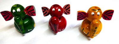 PETERS PENCE PREMIUM WOODEN SHARPNER WOODEN ELEPHANT SHAPED SHARPNER Sharpeners(Set of 3, Multicolor)
