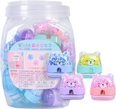 AMB Cute Bear Head Balls Pencil Sharpener for Kids Singal Pencil Sharpener(Multicolor)