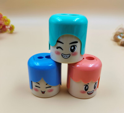 Paper Bear Face Small Table Sharpener Small Sharpener Sharpeners(Set of 3, Pink, Light Blue, Light Green)