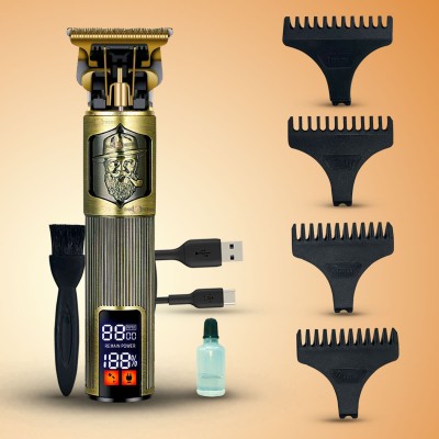 Pick Ur Needs Rechargeable Hair Trimmer/Clippers For Men LCD With 3 Mode C Type  Shaver For Men(Bronze)