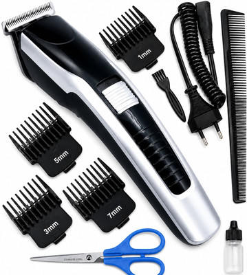 CLINLINSO 538 Hair & Beard Trimmer for Men with Comb and Scissor | Cordless  Shaver For Men(Silver, Black)