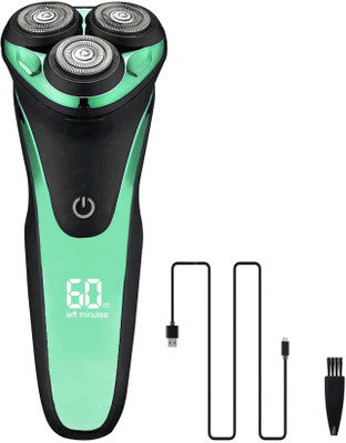 Retail Infinity Digital Display Heavy Duty Wet & Dry Rotary  Shaver For Men(Black, Green)
