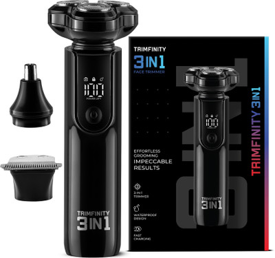 urbangabru Trimfinity 3-in-1 Waterproof Electric Face Trimmer & Shaver for Men  Shaver For Men(Black)
