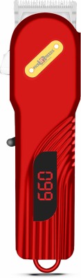 Daily Needs Shop Rechargeable Professional Hair Trimmer/Clipper With Smart Display T-Blade 5W  Shaver For Men(Red)