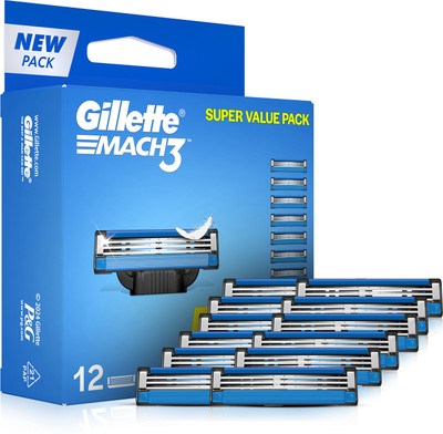 Gillette Mach 3 Shaving Blades(Pack of 12)