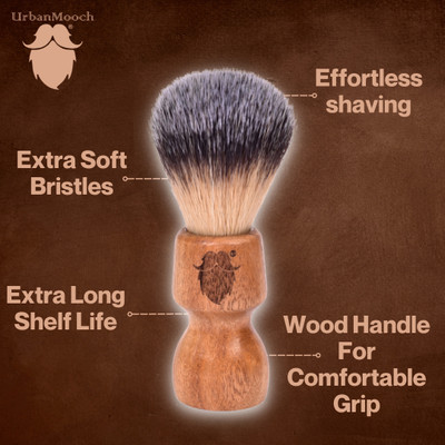 UrbanMooch Wooden  For Men | Ultra Soft Bristles | For A Smooth Shave Shaving Brush