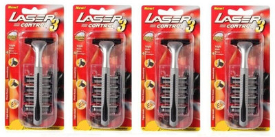 LASER Control 3 Razor Set (4 Razor, 20 Cartridges)(Pack of 4)