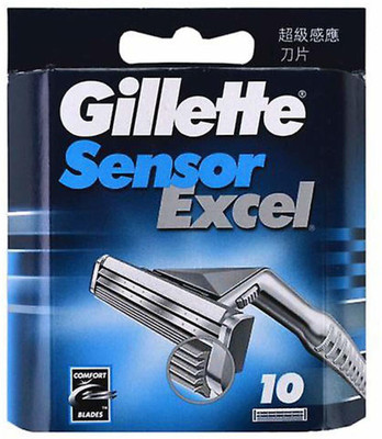 Gillette Sensor excel shaving blades count of 10(Pack of 10)