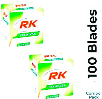 RK Stainless SALOON PACK 100 BLADES (EACH PACKET CONTAIN 50 BLADES)T(Pack of 2)