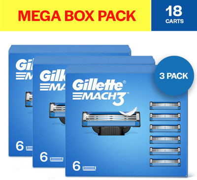 Gillette Mach3 Shaving Blades for men (Pack of 3)(Pack of 18)