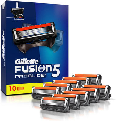 Gillette Fusion Proglide 5-Bladed Cartridges with Precision Blade(Pack of 10)