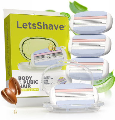 LetsShave Body and Groin Razor Baldes for Men Pack of 4 Blades(Pack of 4)