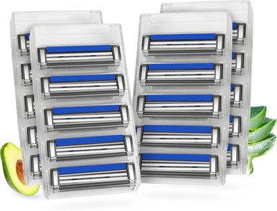LetsShave Pro 2 Max Twin Blade Razor Cartridges for Men (Pack of 20) Pivoting Head Refills