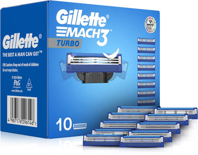 Gillette Mach3 Turbo Shaving Blades for men(Pack of 10)