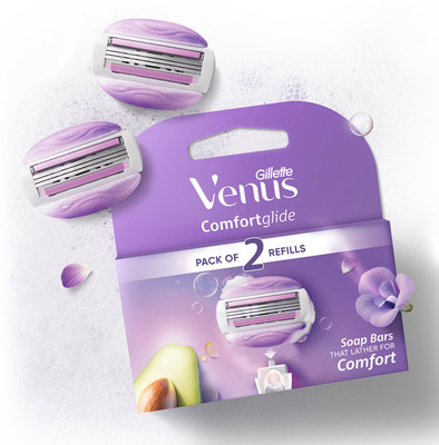 Gillette Venus Comfortglide Women Hair Removal Razor Blades - (Avocado Oils Gel Bars)(Pack of 2)