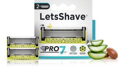 LetsShave Pro 7 Max Razor Cartridges for Men World's First & Only 7-Blade Shaving Razor(Pack of 2)
