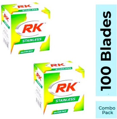 RK Stainless SALOON PACK 100 BLADES (EACH PACKET CONTAIN 50 BLADES)W(Pack of 2)
