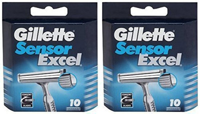 Gillette Sensor Excel ( Works With Sensor Excel Razor ) Combo Pack Of 2 X10 =20(Pack of 2)