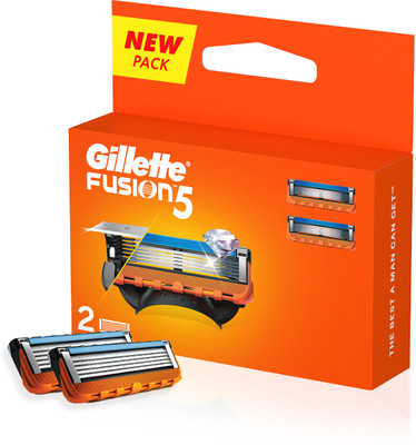 Gillette Fusion 5-Bladed Cartridges with Precision Blade(Pack of 2)
