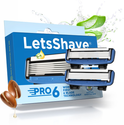 LetsShave Pro 6 Plus Lite Shaving Blade Refills(Pack of 2)