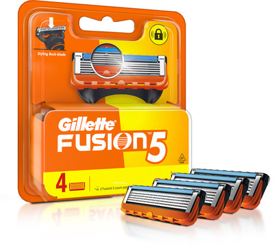 Gillette Fusion 5-Bladed Cartridges with Precision Trimmer(Pack of 4)