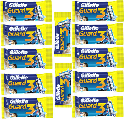 Gillette Guard 3 Blade shaving razor cartridge(Pack of 12)